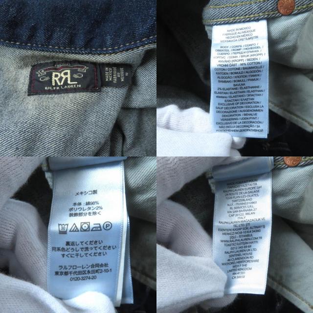 未使用品★RRL ダブルアールエル ロゴボタン付 長袖 デニム ジャンプスーツ オールインワン インディゴ 2 正規品 レディース_8