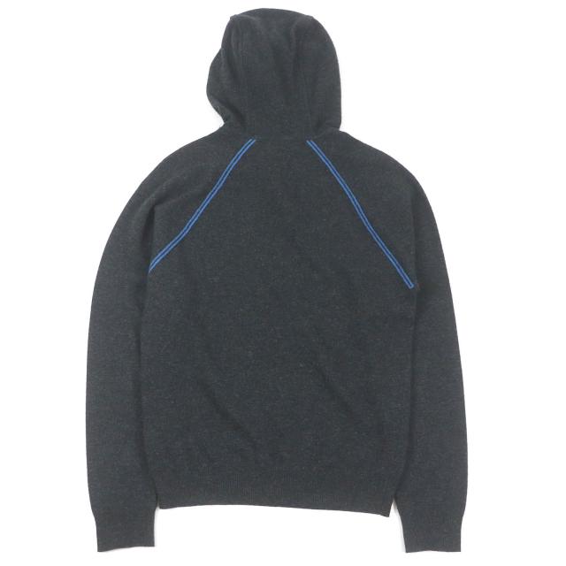 美品□HERMES エルメス 20AW ウール カシミヤ Hロゴ プルオーバーフーディー ニットパーカー ダークグレー S イタリア製 正規品 メンズ_2