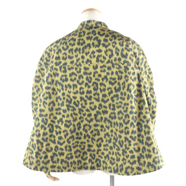 未使用品▼DIOR ディオール オム 22AW 243C425A5646 レオパード 2WAY シャツジャケット ポンチョ イエロー グリーン 46 正規品 メンズ
