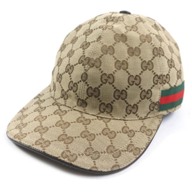 美品▽GUCCI グッチ 200035 GGキャンバス ウェブライン シェリー