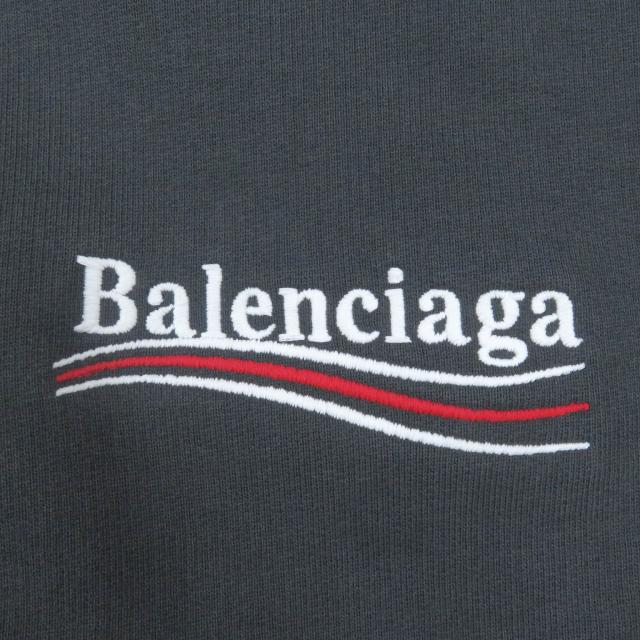 美品□BALENCIAGA バレンシアガ 2021年製 578135 キャンペーンロゴ エンブロイダリー パーカー グレー S イタリア製 正規品 メンズ_3