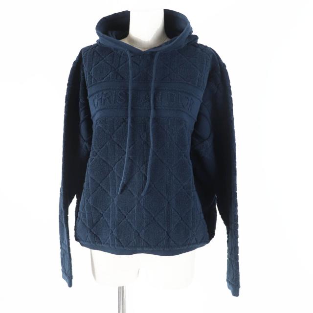 美品◎Christian Dior クリスチャンディオール 214587AM715 カナージュ テリーコットン パイル生地 プルオーバー パーカー ネイビー XS 63,525円