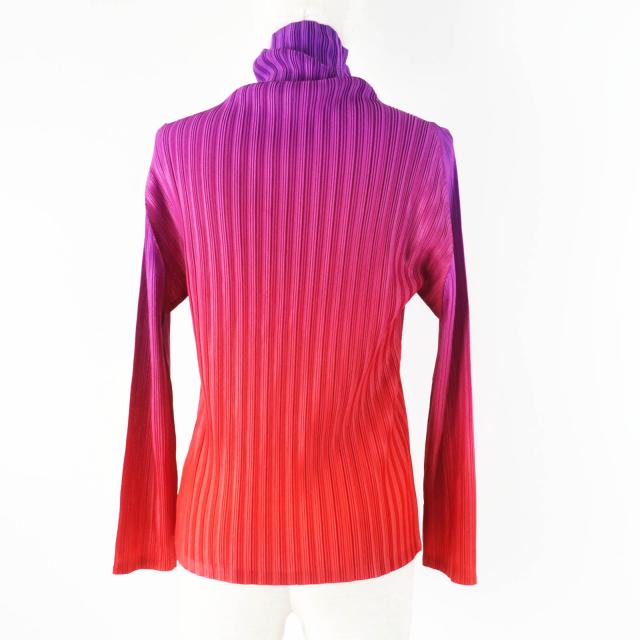 R93.2 イッセイミヤケ グラデーション プリーツ カットソー トップス ISSEY MIYAKE グラデーション プリーツ 長袖 カットソー トップス