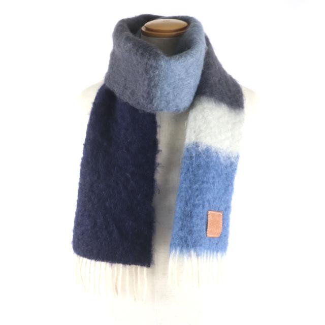 極美品▽LOEWE ロエベ モヘア ウール アナグラム レザーパッチ  