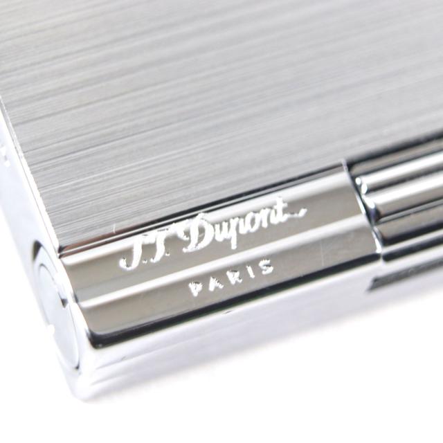 美品 開閉音あり デュポン ガスライター シルバー ヘアライン ライン2