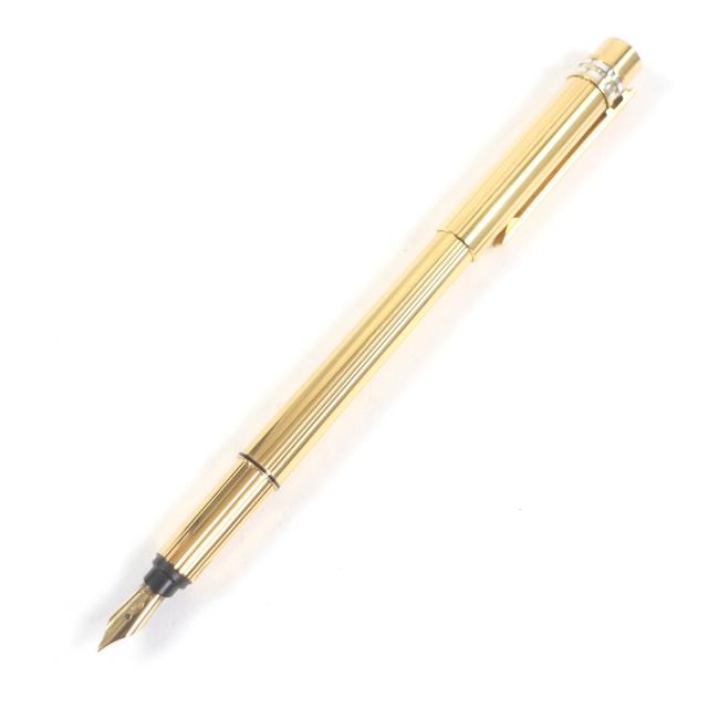 極美品□Cartier カルティエ ヴィンテージ パンテール ペン先18K Fニブ マスト ドゥ カルティエ キャップ式 万年筆 ゴールド フランス製