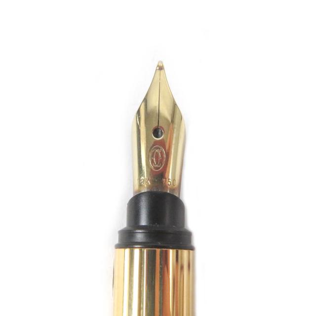 極美品□Cartier カルティエ ヴィンテージ パンテール ペン先18K Fニブ マスト ドゥ カルティエ キャップ式 万年筆 ゴールド フランス製_4