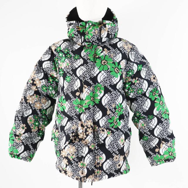 極美品◎GUCCI×THE NORTH FACE グッチ×ザ・ノースフェイス 649241 Floral Down Jacket ダウンジャケット マルチ XS 正規品 レディース
