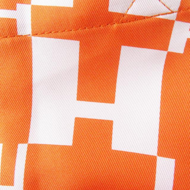 極美品◎HERMES エルメス シルキーポップ シルバー金具 ブッフルスキッパー シルク エコバッグ ブラウン オレンジ 箱・保存袋付き 仏製 エコバッグ