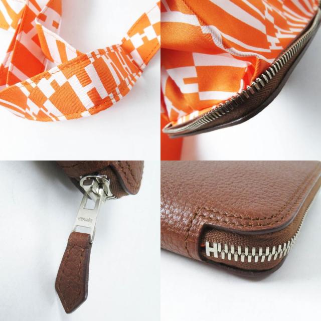極美品◎HERMES エルメス シルキーポップ シルバー金具 ブッフルスキッパー シルク エコバッグ ブラウン オレンジ 箱・保存袋付き 仏製 エコバッグ