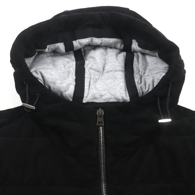 美品▼HERNO Resort ヘルノ リゾート 20SS PL002UR ヤギ革 レザー ロゴプレート・フード付き ZIPUP 中綿 ジャケット 44 正規品 メンズ_1