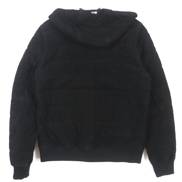 美品▼HERNO Resort ヘルノ リゾート 20SS PL002UR ヤギ革 レザー ロゴプレート・フード付き ZIPUP 中綿 ジャケット 44 正規品 メンズ_2