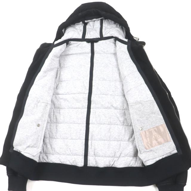美品▼HERNO Resort ヘルノ リゾート 20SS PL002UR ヤギ革 レザー ロゴプレート・フード付き ZIPUP 中綿 ジャケット 44 正規品 メンズ_3
