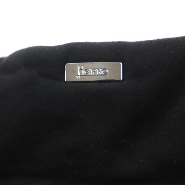 美品▼HERNO Resort ヘルノ リゾート 20SS PL002UR ヤギ革 レザー ロゴプレート・フード付き ZIPUP 中綿 ジャケット 44 正規品 メンズ_4