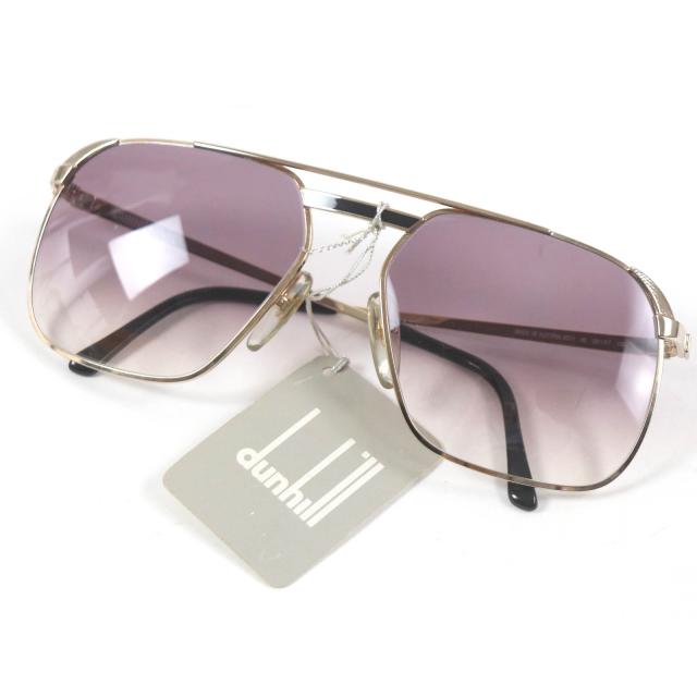 dunhill◇ビンテージ/サングラス/ティアドロップ/メタル/GLD/BRW