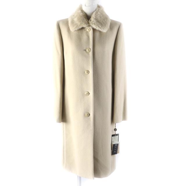 未使用品★COJANA 東京スタイル コジャーナ 東京スタイル アンゴラ100% 襟元ラビットファー付 コート ベージュ 9 正規品 レディース