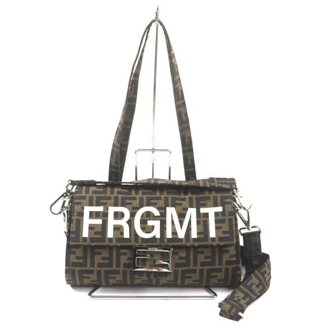極美品▼FENDI×FRAGMENT フェンディ×フラグメント 8BH418 ズッカ バゲット フォールダブル 3WAY トート ショルダーバッグ 袋付き メンズ