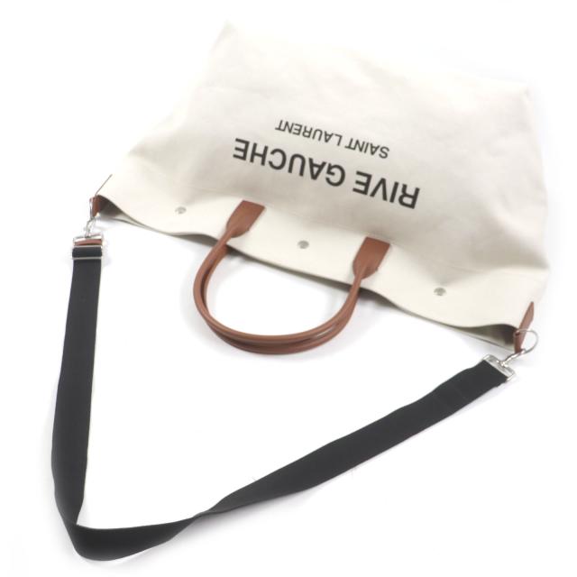 極美品▼サンローランパリ 685543 リヴゴーシュ マキシ 2WAY ショッピングバッグ キャンバス レザー トートバッグ 保存袋付き メンズ_6