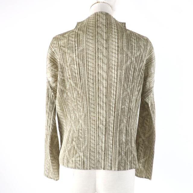 極美品☆PLEATS PLEASE プリーツプリーズ イッセイミヤケ PP83-JK931 転写プリント 長袖 カットソー ブラウン系 3 正規品 レディース_2