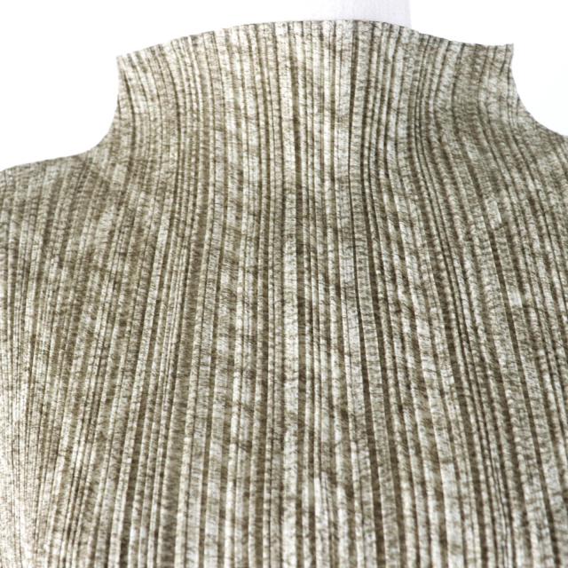 極美品☆PLEATS PLEASE プリーツプリーズ イッセイミヤケ PP83-JK931 転写プリント 長袖 カットソー ブラウン系 3 正規品 レディース_3