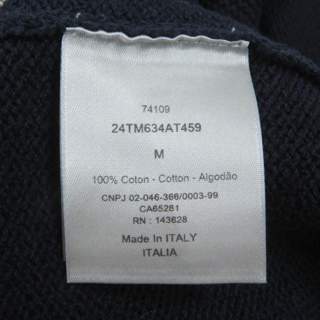 極美品□DIOR ディオール オム 24TM634AT459 スズラン エンブロイダリー ロングスリーブニット セーター ネイビー M イタリア製 正規品_5