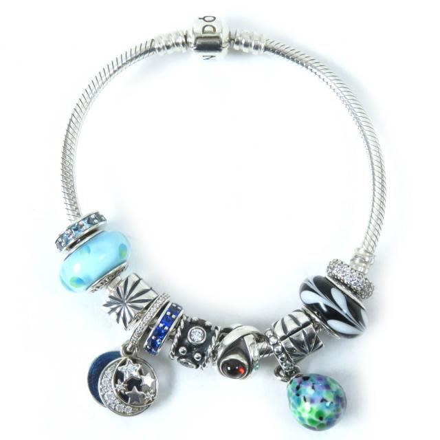 1円 パンドラ シルバー925 チャーム ブレスレット 計3点セット BY348 | [Teleye] パンドラブレスレットのためのかわいい宇宙飛行士