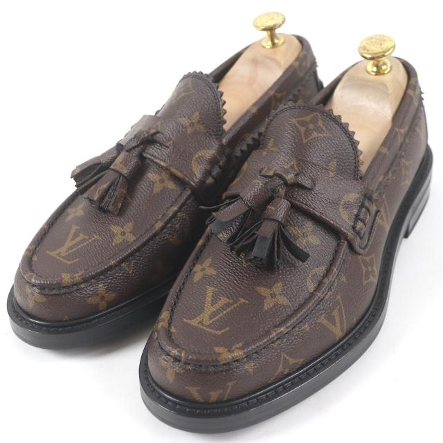 未使用品□LOUIS VUITTON NIGO 2020年製 1A7YGN ヴォルテール・ライン モノグラムキャンバス タッセルローファー ブラウン 6 イタリア製