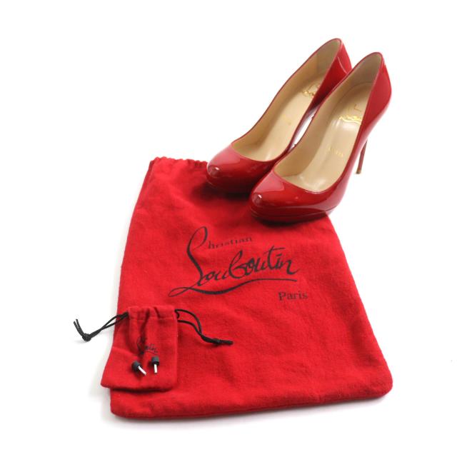 Christian Louboutin 赤 ハイヒール パンプス保存袋付き Christian Louboutin 赤 ハイヒール パンプス保存袋付き