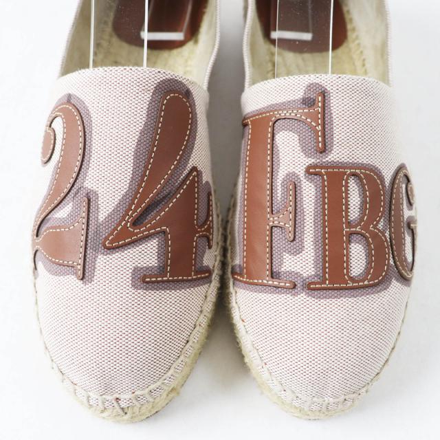 未使用品◎HERMES エルメス インディリッツォ NOISETTE GOLD ヴァンキャトル・フォーブル パッチ カーフ トワルアッシュ スリッポン 37_5