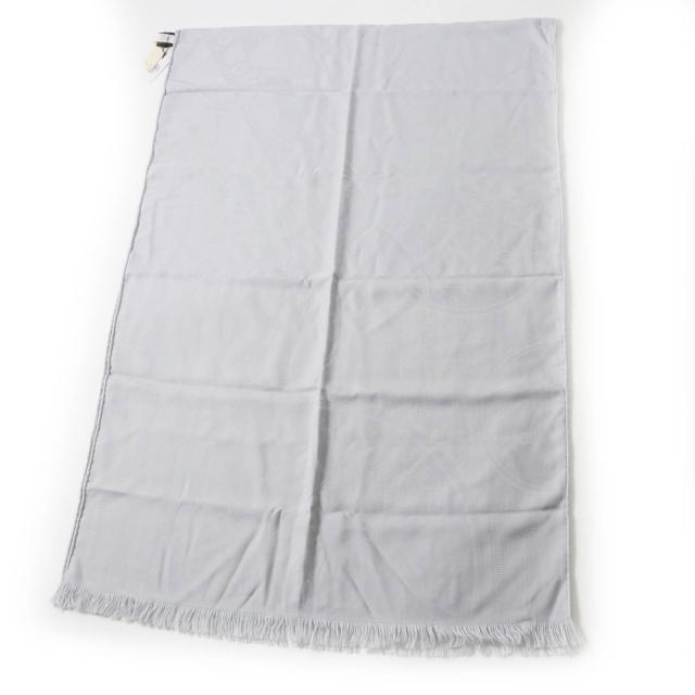 未使用品◎HERMES エルメス 2022年製 H262494S ニューリブリス カシミヤ シルク ストール／マフラーライトグレー 仏製 正規品 レディース