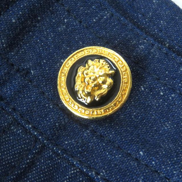極美品△GUCCI グッチ 521009 ウェブライン GGロゴボタン ラビット刺繍 デニム スカート インディゴブルー 38 伊製 正規品 レディース_6