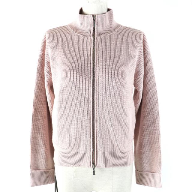 未使用品△FOXEY フォクシー 42604 Robin ロビン ウール シルク ZIP UP ドライバーズニット ジャケット カーディガン 40 正規品 日本製