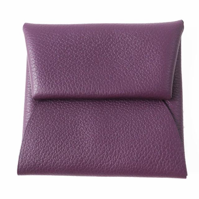 美品◎HERMES エルメス BASTIA VERSO バスティア ヴェルソ カシス ルージュガランス シルバー金具 エバーカラー ケース U刻印 箱付