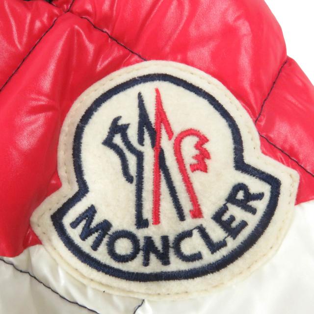 極美品□MONCLER モンクレール JANVRY GIUBBOTTO トリコロール フーデッド ダウンジャケット ネイビー 0 ハンガー付き 正規品 メンズ_4