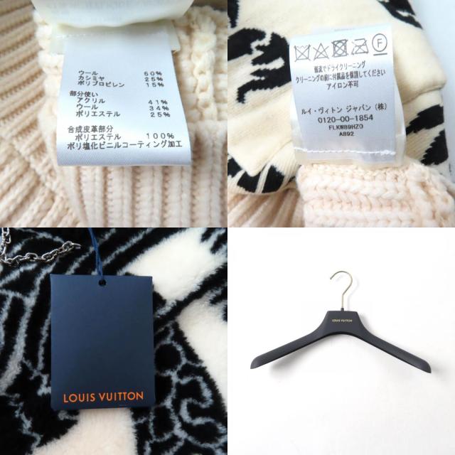 未使用品★LOUIS VUITTON ルイヴィトン 21AW カシミヤ混 フォルナセッティ ボウジャカード スリーブレス ニットベスト XS ハンガー付_9