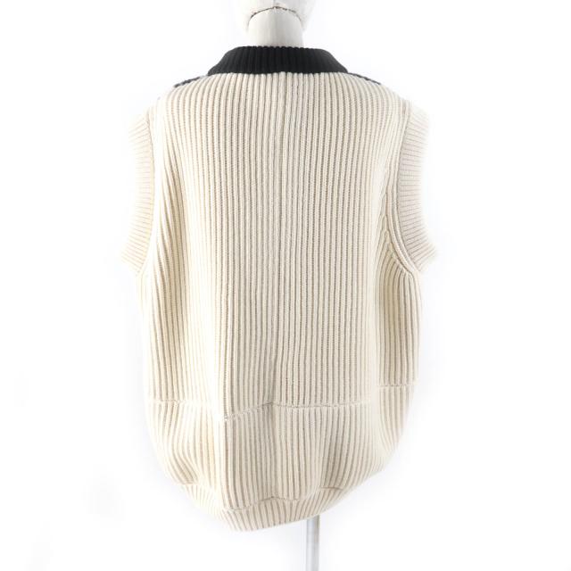 未使用品★LOUIS VUITTON ルイヴィトン 21AW カシミヤ混 フォルナセッティ ボウジャカード スリーブレス ニットベスト XS ハンガー付_2