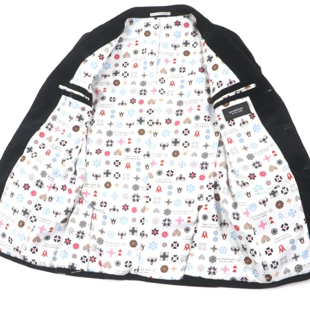 【美品】バーバリーブラックレーベル　テーラードジャケット　ベロア　モノグラム　S BURBERRY BLACK LABEL - バーバリーブラックレーベル サイズS