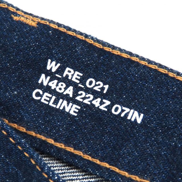 極美品△CELINE セリーヌ 2N48A224Z フランソワーズジーンズ コットン100％ ローウォッシュ デニムパンツ インディゴブルー 27 正規品_8