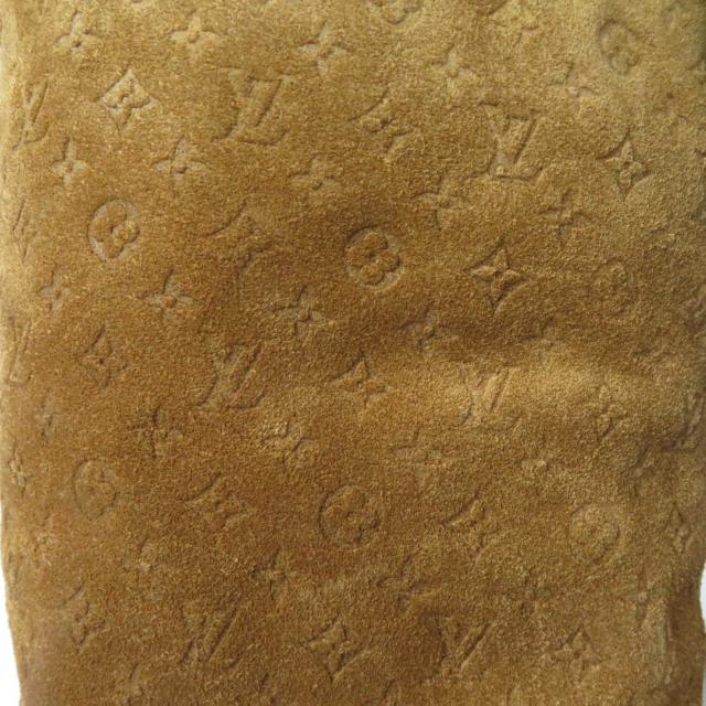 極美品☆LOUIS VUITTON ルイヴィトン スノーボール・ライン モノグラム ムートン スウェードレザー ロングブーツ ブラウン 37 レディース_7