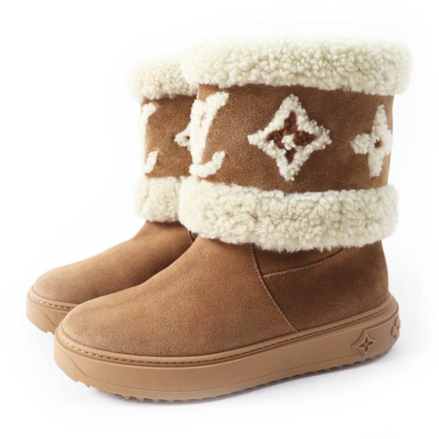 Louis Vuitton ブラウン ムートンブーツ