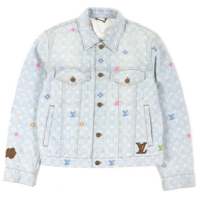 極美品□LOUIS VUITTON ルイヴィトン 2024年製 タイラー・ザ・クリエイター モノグラム デニムジャケット インディゴブルー 46 正規品