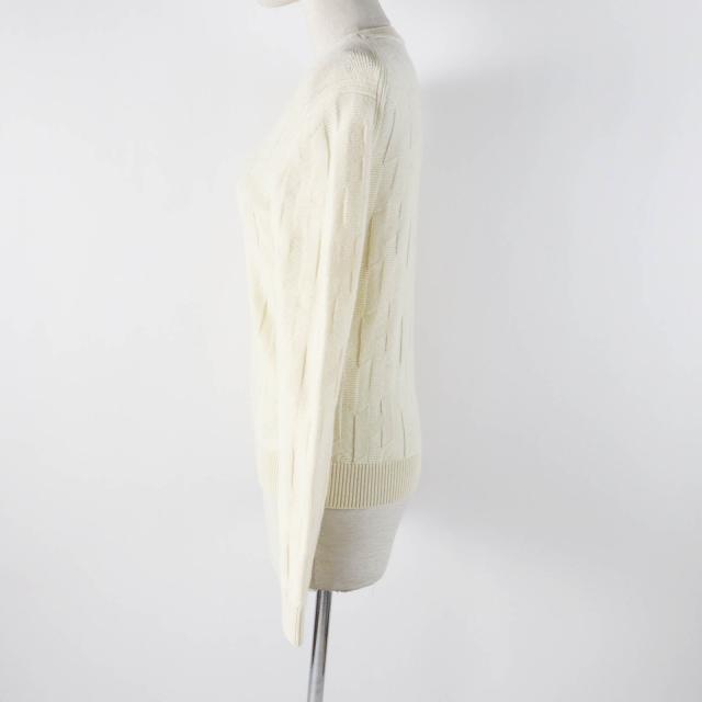 HERMES - 未使用品◎HERMES エルメス 23AW 3H2617D4 ウール Hモチーフ クルーネック 長袖 ニットプルオーバー アイボリー 34 イタリア製 正規品 レディース 未使用品◎HERMES エルメス 23AW 3H2617D4 ウール Hモチーフ