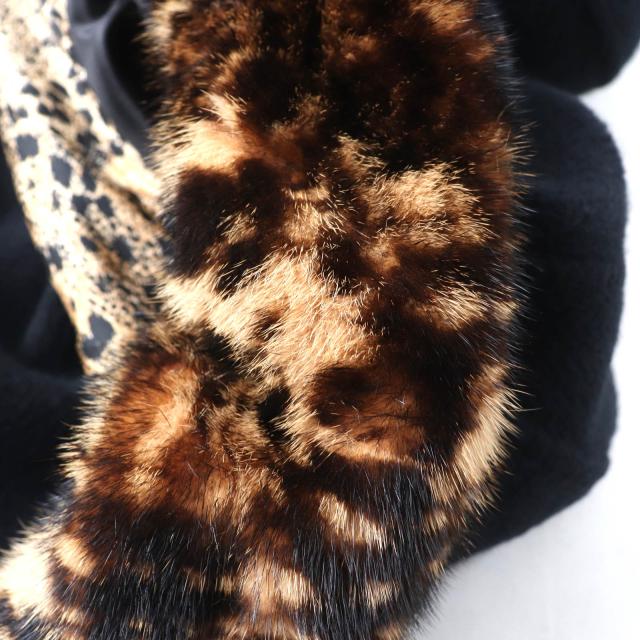 美品☆LEONARD FASHION レオナール ファッション 0368392 襟ミンク
