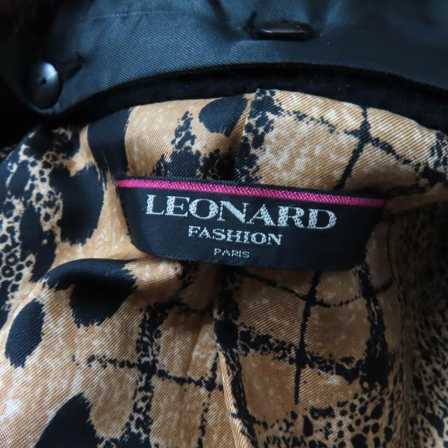 美品☆LEONARD FASHION レオナール ファッション 0368392 襟ミンク