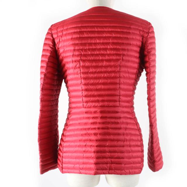 美品☆MONCLER モンクレール AXINITE ロゴワッペン付 ZIP UP ライト ダウンジャケット レッド 1 レディース_2