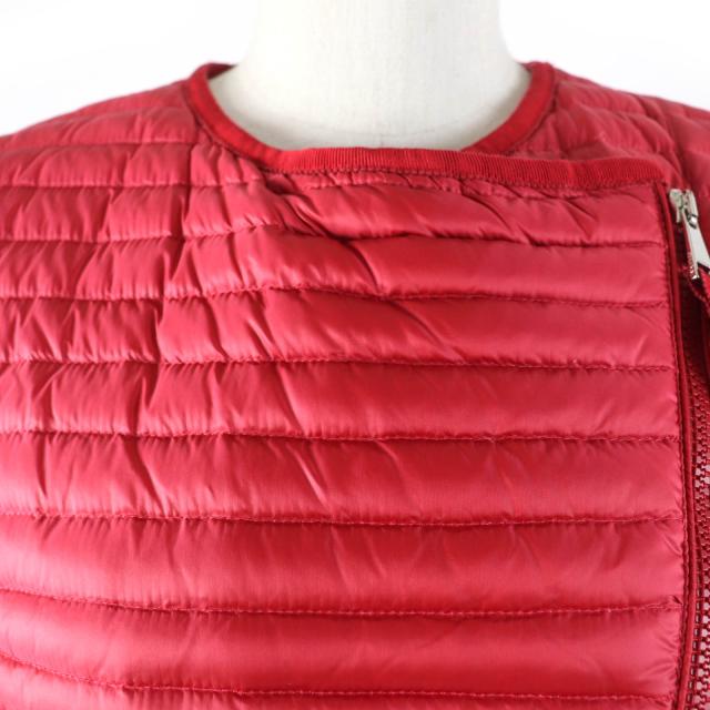 美品☆MONCLER モンクレール AXINITE ロゴワッペン付 ZIP UP ライト ダウンジャケット レッド 1 レディース_3