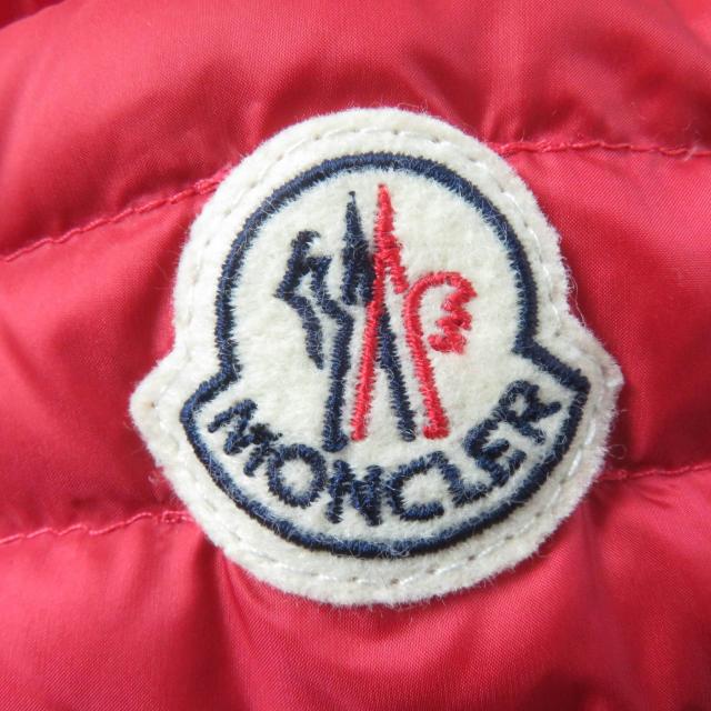 美品☆MONCLER モンクレール AXINITE ロゴワッペン付 ZIP UP ライト ダウンジャケット レッド 1 レディース_5