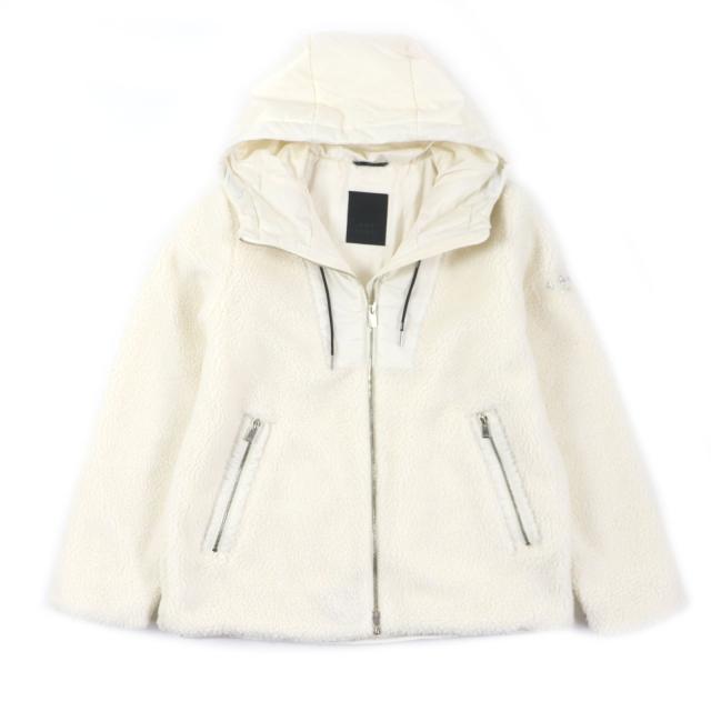 極美品▼TATRAS タトラス MTAT24A4990 LADISLAO ラディスラーオ ワッペン付き フーディ ボア ZIPUP ジャケット ホワイト 3 正規品 メンズ