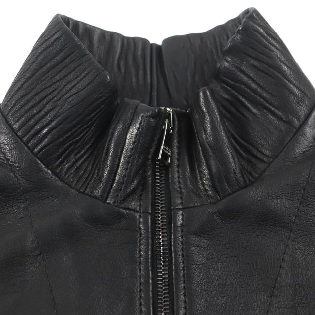 美品▼DOLCE&GABBANA ドルチェ＆ガッバーナ ラムレザー 黒タグ マルチポケット ZIPUP ブルゾン ライダースジャケット 44 正規品 メンズ_1