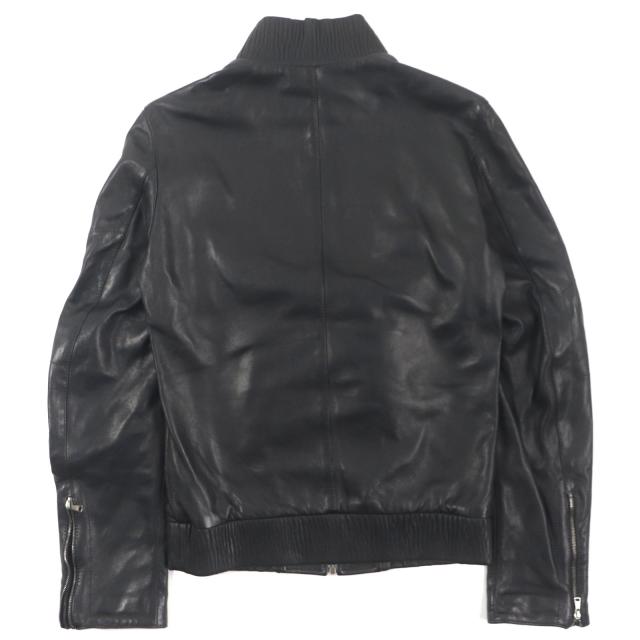 美品▼DOLCE&GABBANA ドルチェ＆ガッバーナ ラムレザー 黒タグ マルチポケット ZIPUP ブルゾン ライダースジャケット 44 正規品 メンズ_2